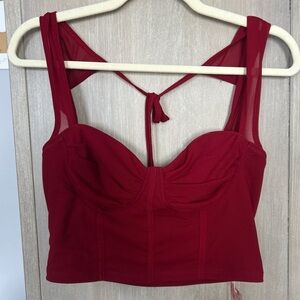 Elegant Red Women's Crop Top